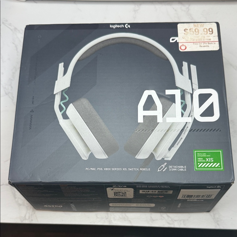 Logitech A10 Headset - White and Gray